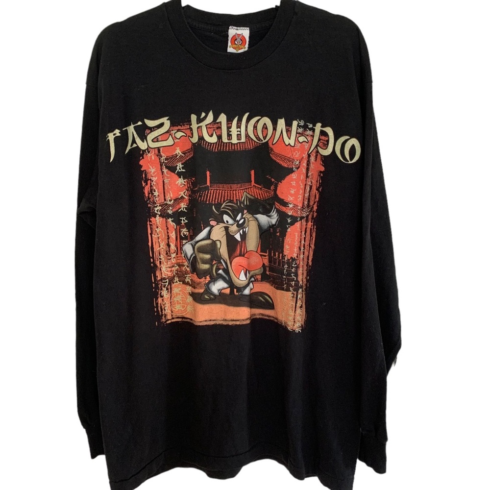 Looney Tunes Vintage 1998 Taz Kwon Do Long Sleeve Graphic Tee X Large